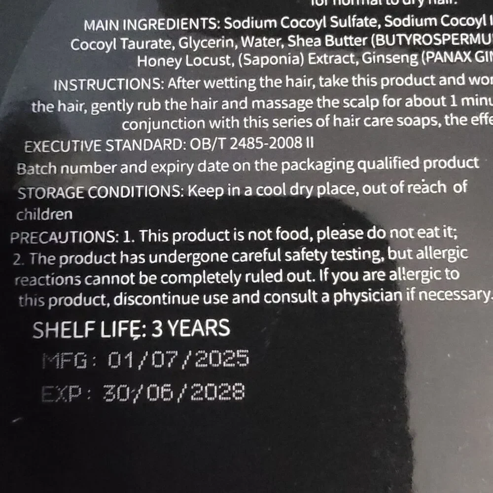 Black Soap Fo-Ti  Activa Shampoo Bar for Hair Grey Coverage